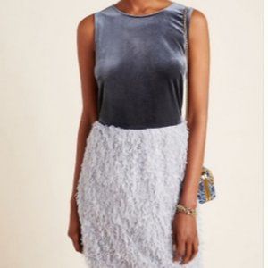 Anthropologie Feathered Mini Dress